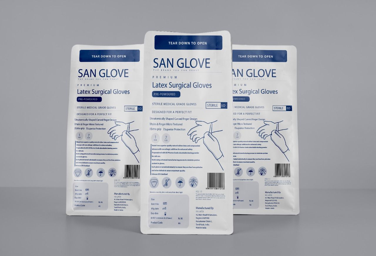 San Glove Sterile Latex surgical Gloves 50 Pairs