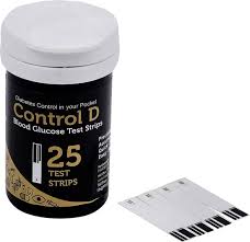 CONTROL D-BLOOD GLUCOSE TEST STRIPS-25