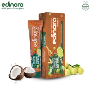 Prime 90g Ayurvedic Toothpaste without SLS Parabens | Edinora Dental Floss | Edinora Clove infused Neemwood Soft Toothbrush | Combo Pack